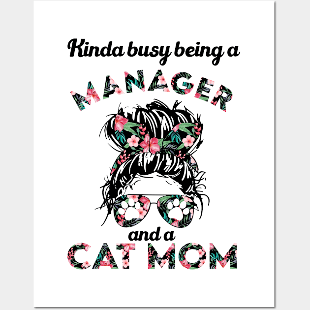 Manager cat mom funny gift . Perfect present for mother dad friend him or her Wall Art by SerenityByAlex